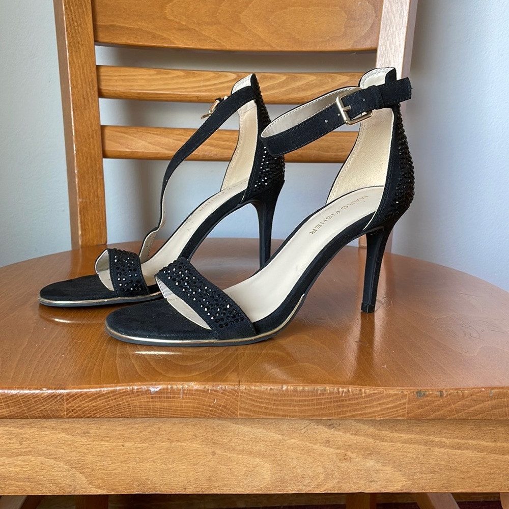 Mark Fisher black strappy heels